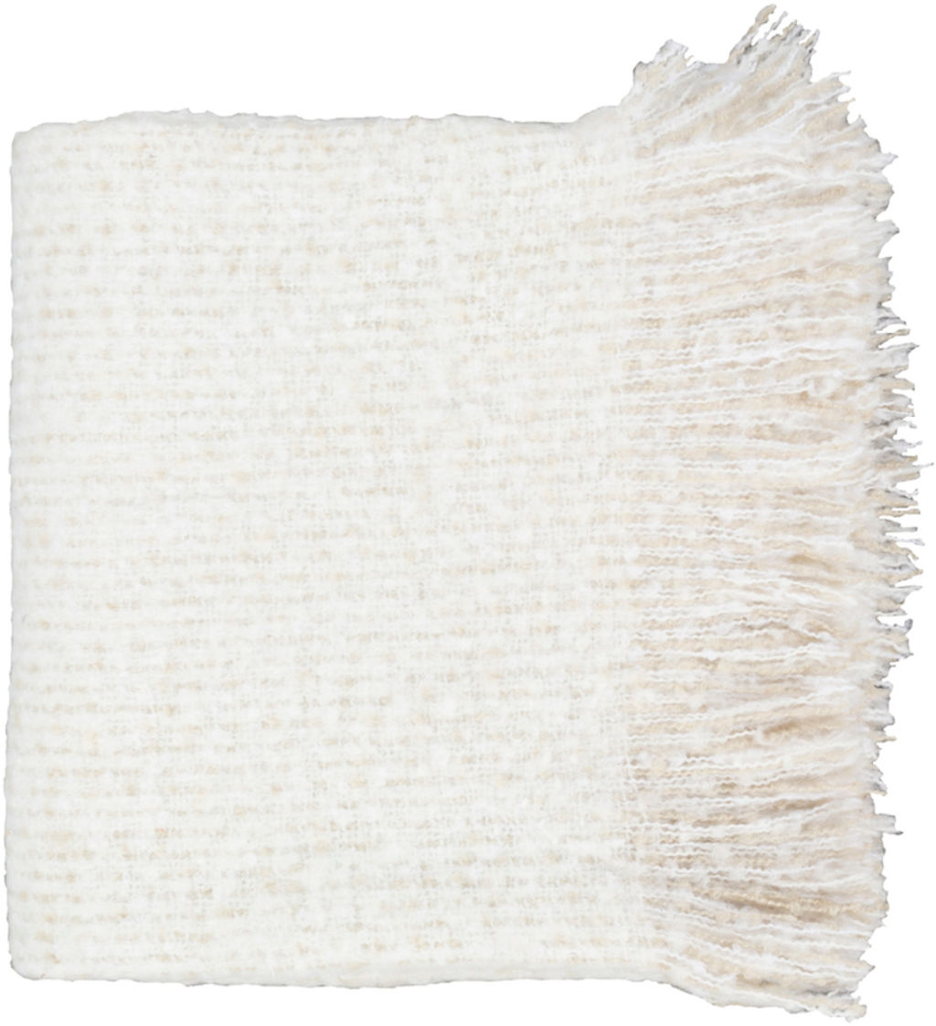 White Fringe Throw