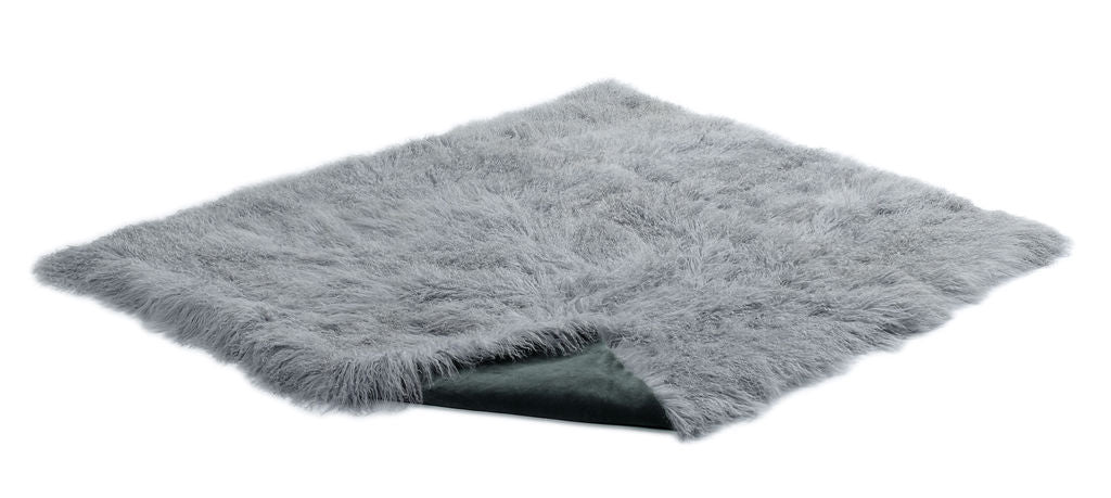 Grey Sheepskin Throw Blanket