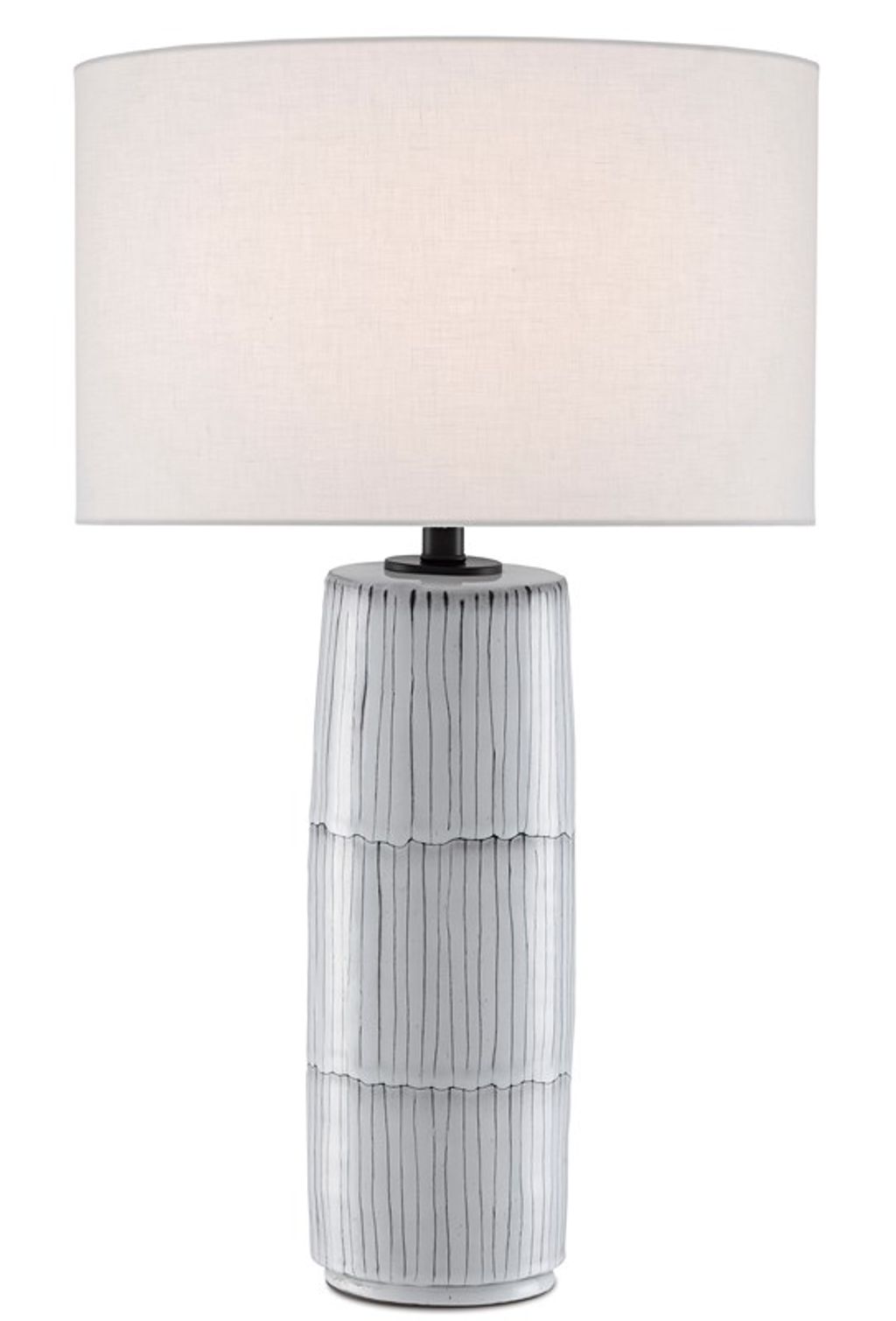 White and Grey Terracotta Table Lamp